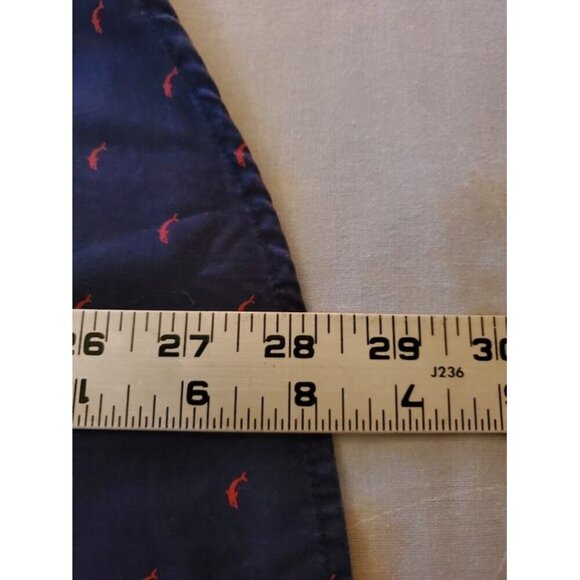 Denim & Flower Ricky Singh Slim Fit Lg Short Sleeve Shirt USA Navy w/ Dolphins - Picture 7 of 9